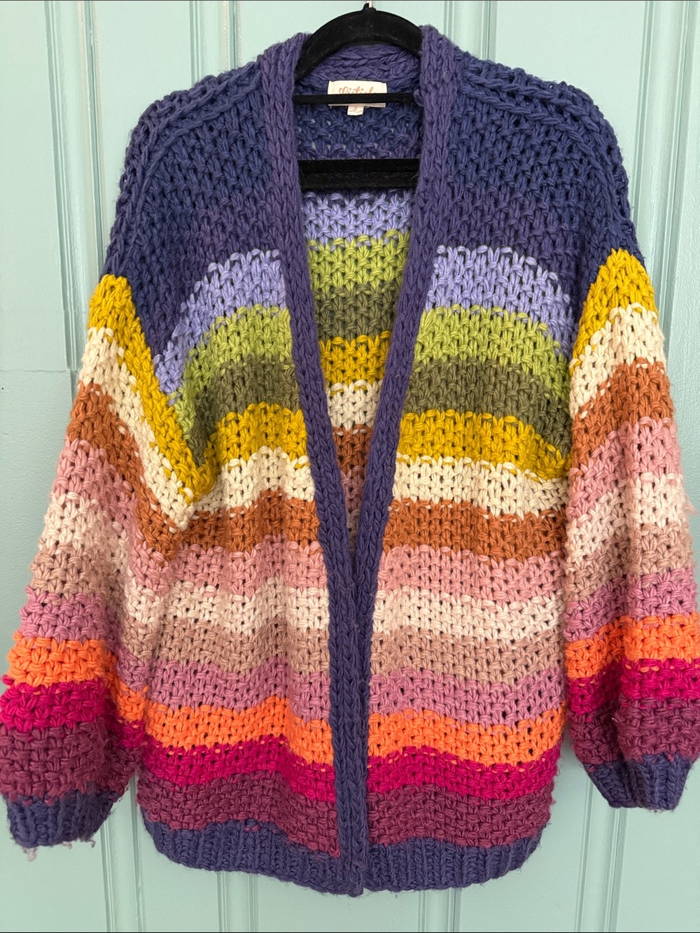 Adorable rainbow cardigan sweater